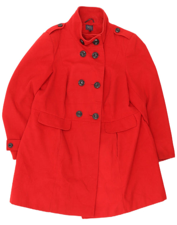 Marks & Spencer Manteau militaire double boutonnage pour femme UK 20 2XL Rouge