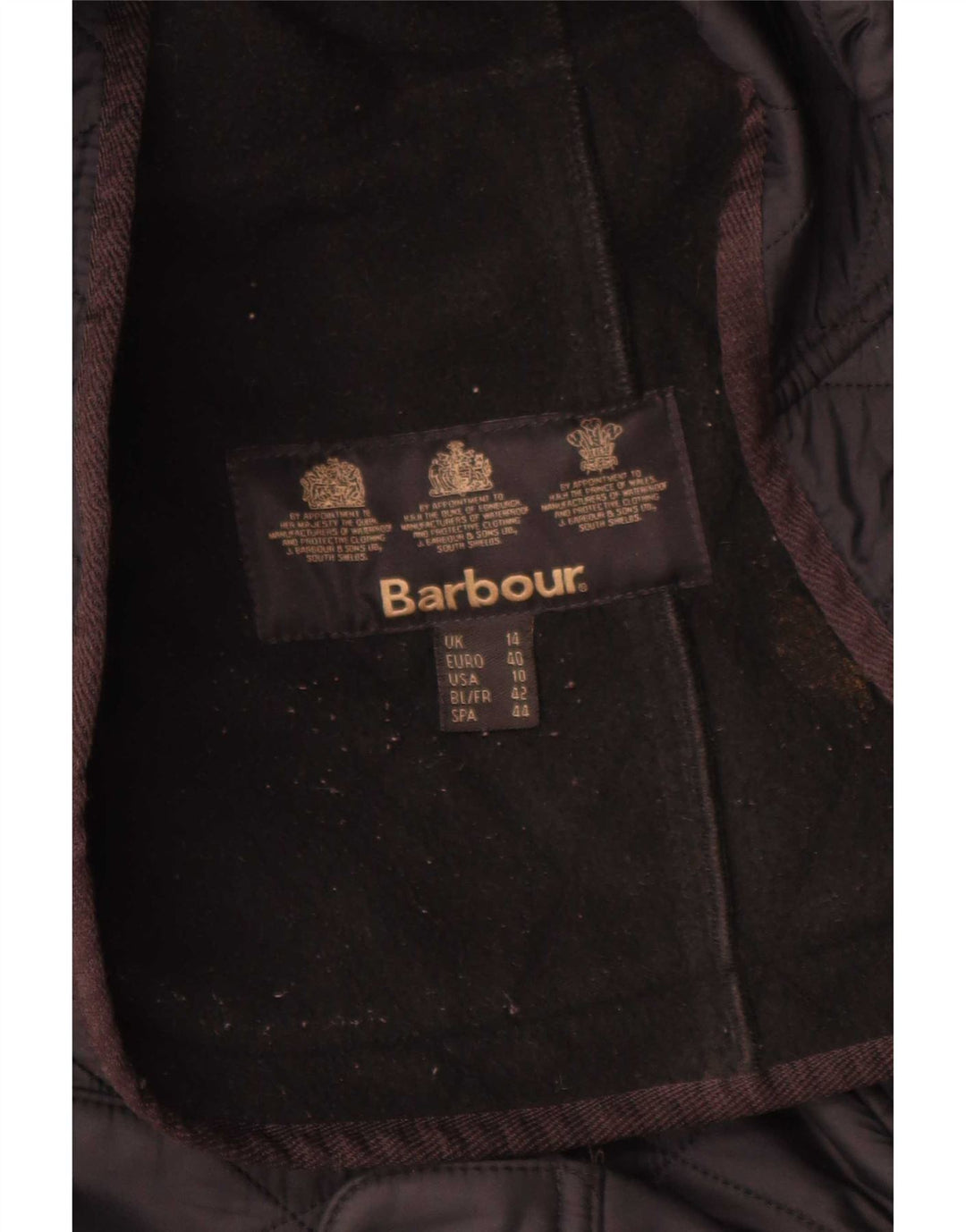 Barbour Veste matelassée pour femme UK 14 Large Noir