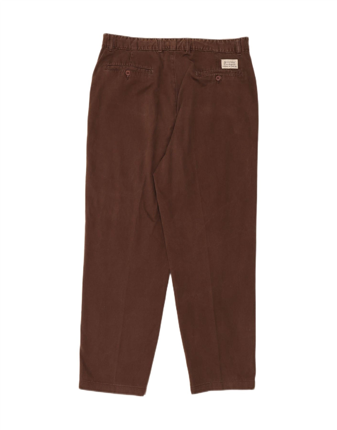 AVIREX Pantalon décontracté droit pour homme W38 L32 Marron Coton