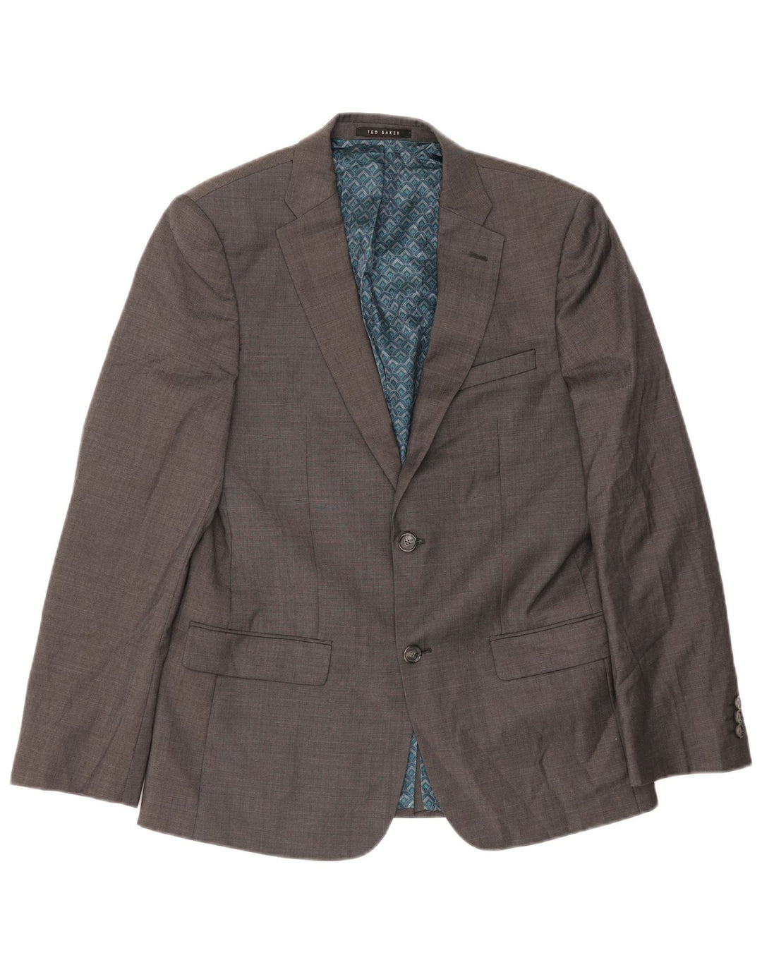 Ted Baker Veste Blazer 2 Boutons Homme UK 38 Laine Gris Moyen
