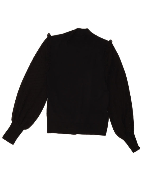 Topshop Pull col roulé pour femme UK 12 Medium Noir Viscose