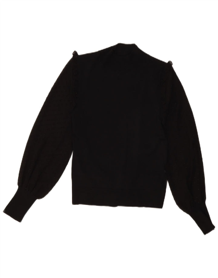 Topshop Pull col roulé pour femme UK 12 Medium Noir Viscose