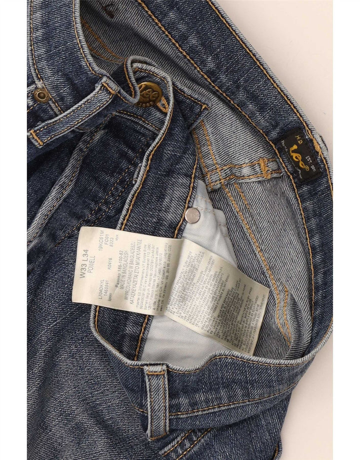 Lee Mens Powell Jean Slim en détresse W33 L34 Bleu Coton