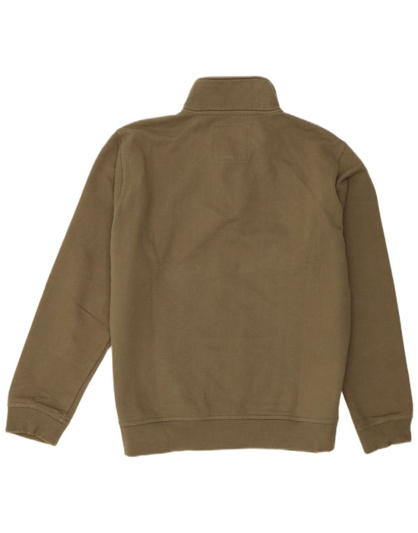 Crew Clothing Sweat-shirt à col zippé pour homme XL en coton kaki