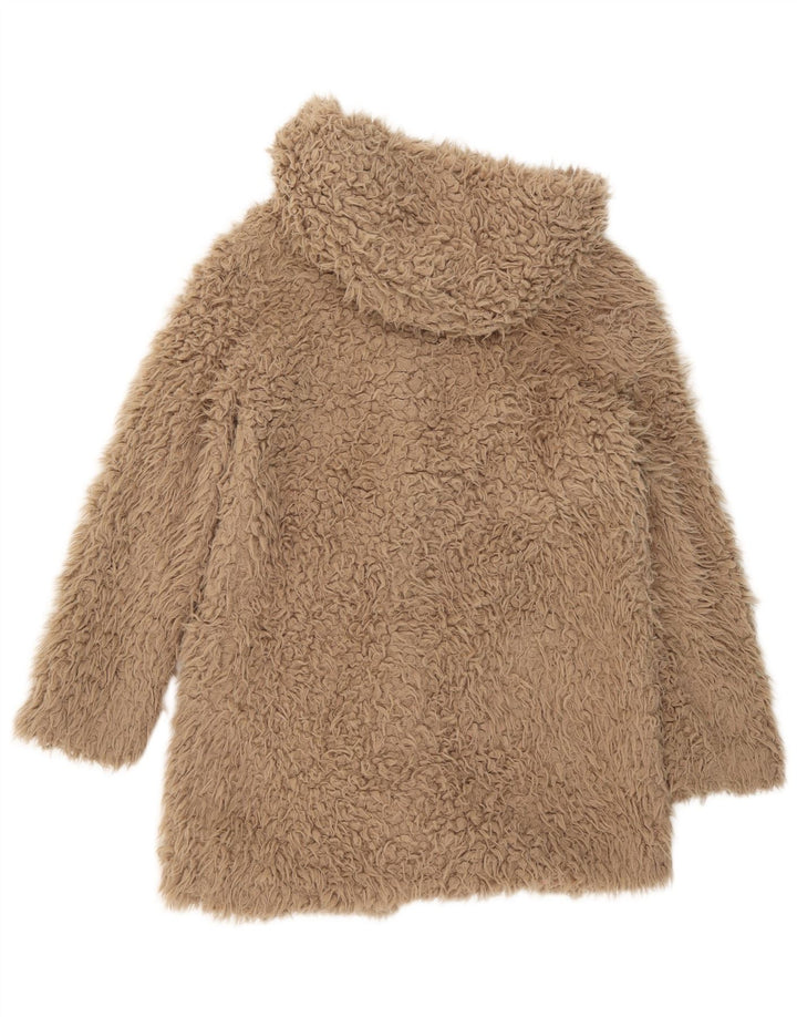 Zara Manteau à capuche Teddy Bear pour femme UK 14 Polyester marron moyen