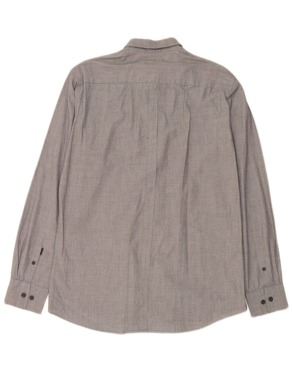 DKNY Chemise homme en coton à fines rayures gris moyen