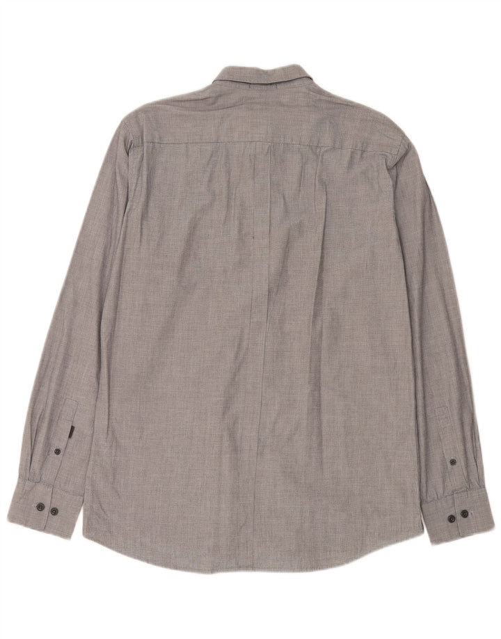 DKNY Chemise homme en coton à fines rayures gris moyen