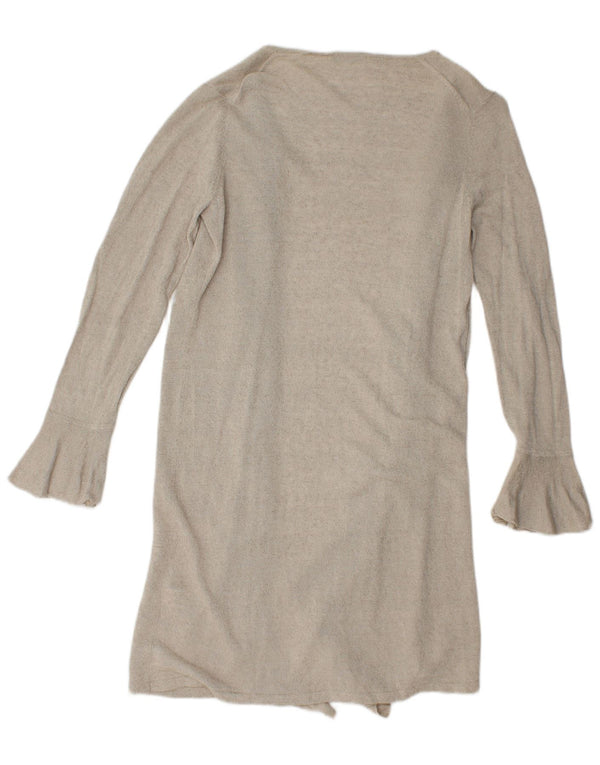 Marks & Spencer Pull cardigan long pour femme UK 12 Lin beige moyen