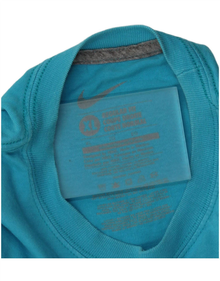 Nike Mens Regular Fit Graphic T-Shirt Top XL Bleu Coton