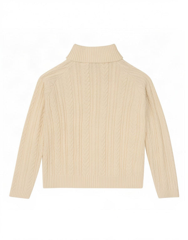 Crew Clothing Pull à col zippé pour femme UK 12 Medium Off White Coton