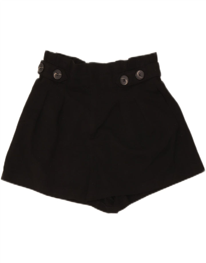Zara Femmes Trafaluc Short Décontracté Taille Haute Moyen W26 Noir Polyester