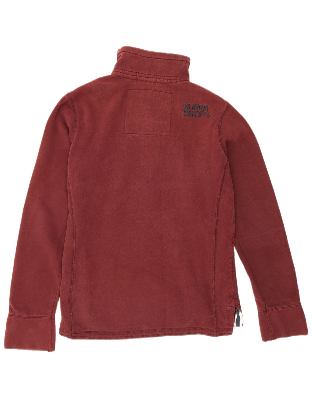 Superdry Sweat-shirt à col boutonné en coton bordeaux moyen pour homme