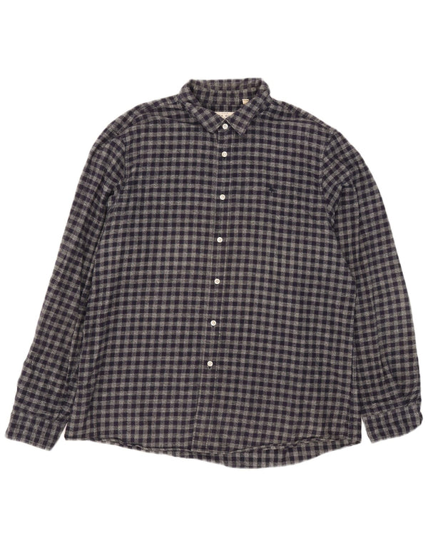 Jack Wills Chemise en flanelle coupe classique pour homme XL en coton vichy bleu marine