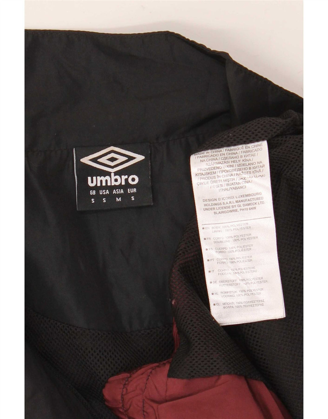 Umbro Veste de Survêtement Graphique Homme Petit Bordeaux Colorblock Polyester