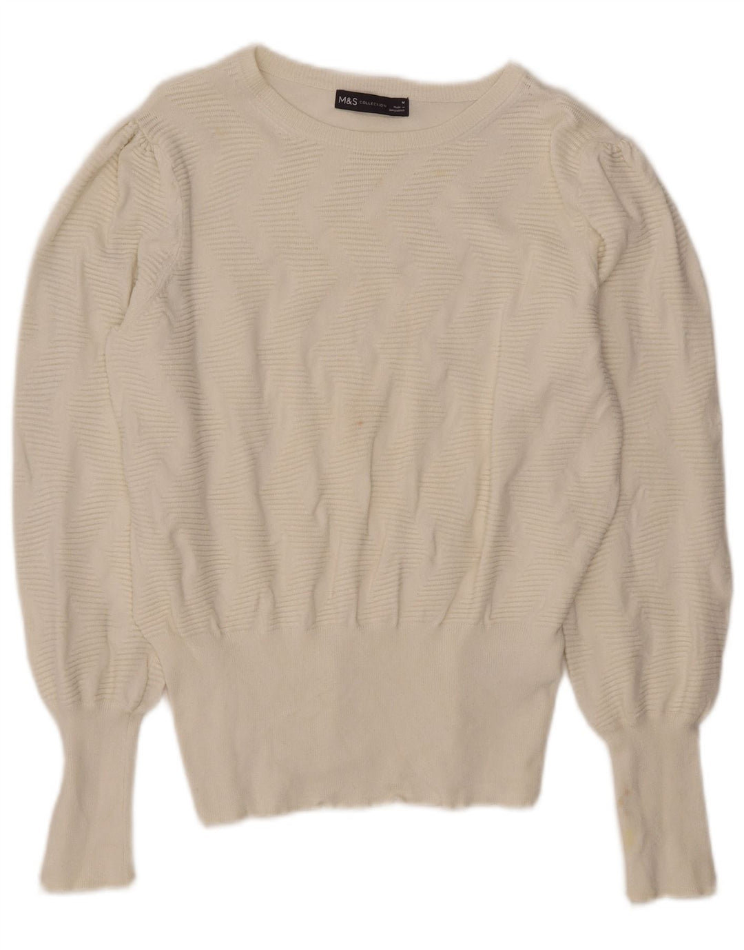 Marks & Spencer Pull col bateau pour femme UK 12 Medium Off White