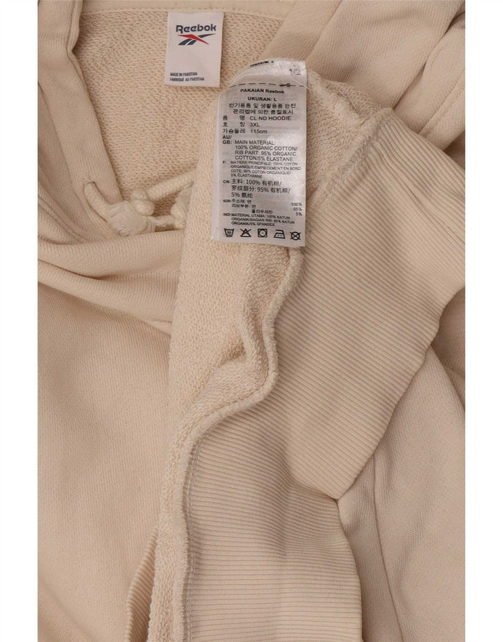 Reebok Sweat à capuche pour homme Large Blanc cassé Coton