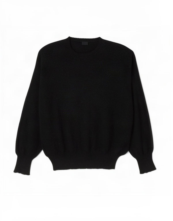 vintage Womens Boat Neck Jumper Sweater UK 16 Grand Mohair moucheté noir