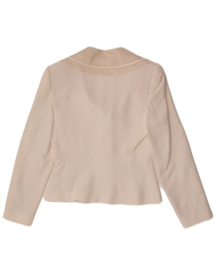 Byblos Veste Blazer 3 Boutons Femme IT 42 Acétate Blanc Moyen