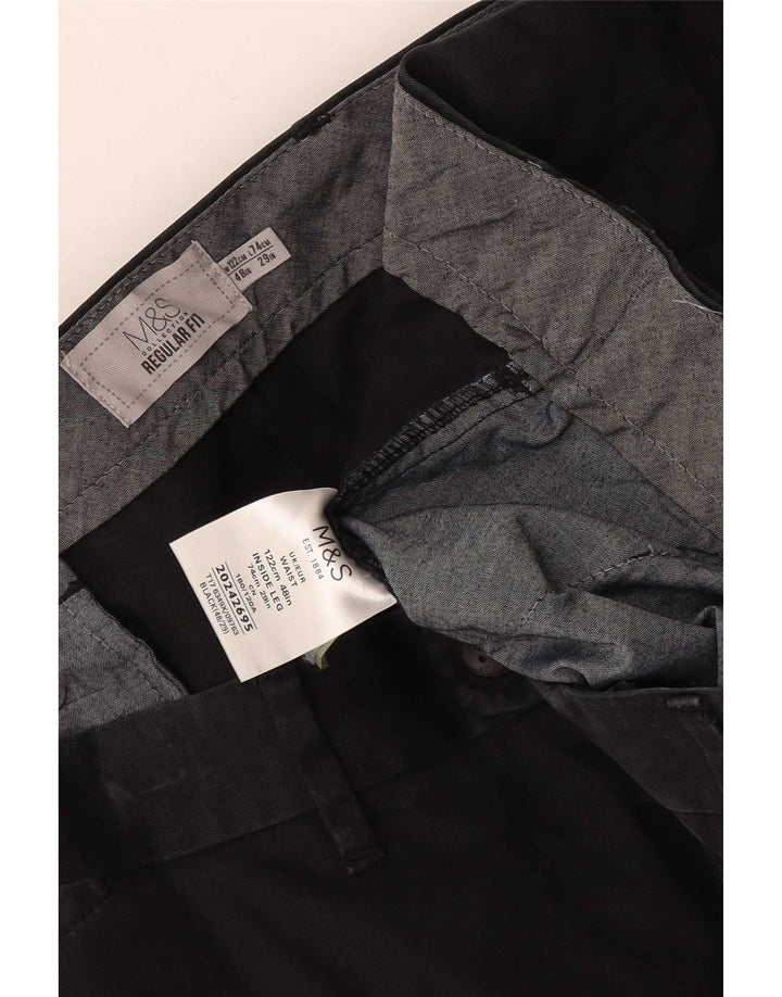 Marks & Spencer Short chino coupe classique pour homme W48 4XL en coton noir