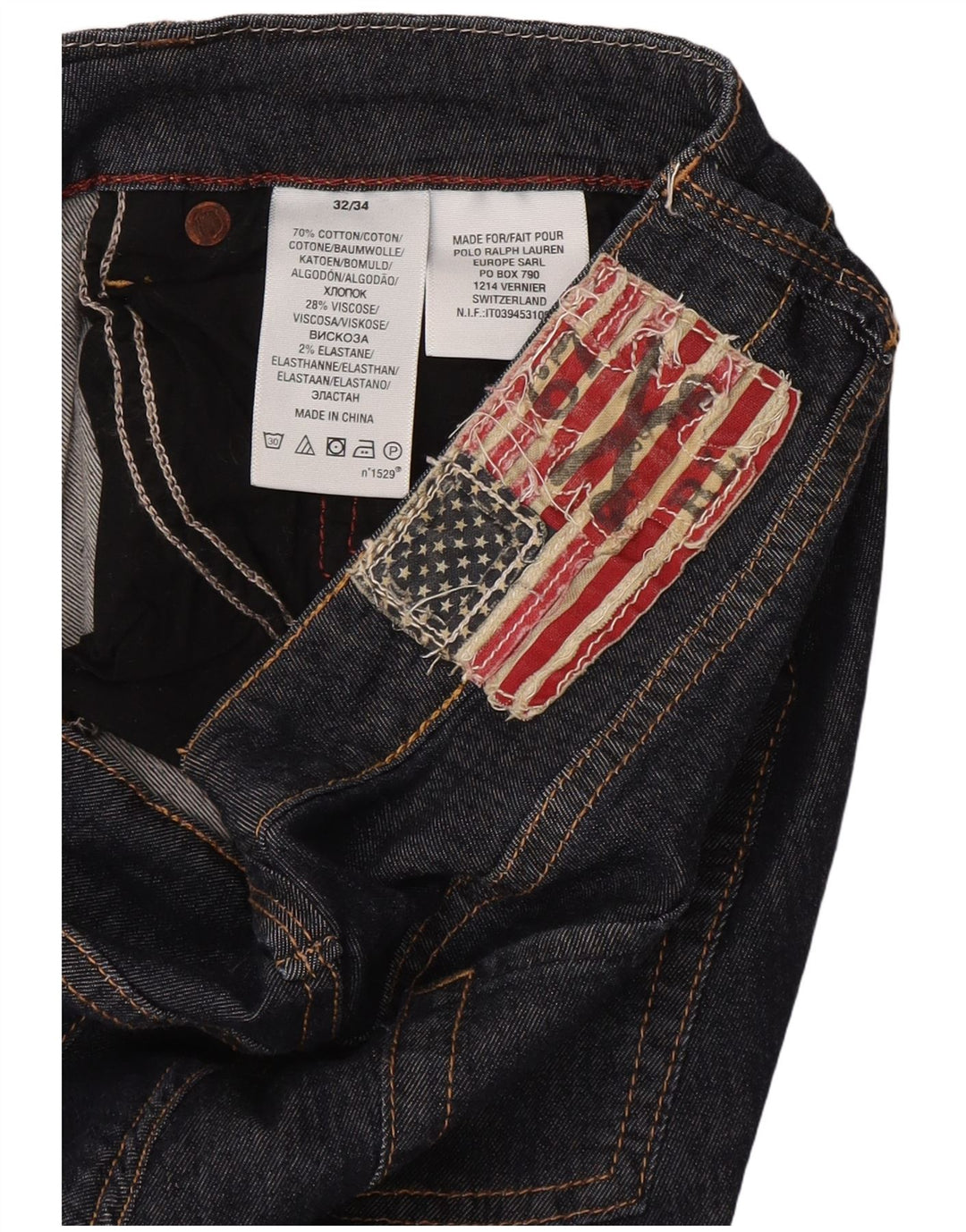 Ralph Lauren Jean droit femme W32 L33 bleu marine coton