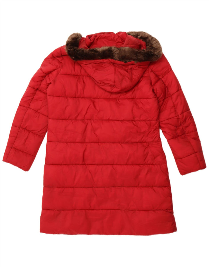 Joules Manteau matelassé à capuche pour femme UK 44 Large Rouge Polyamide