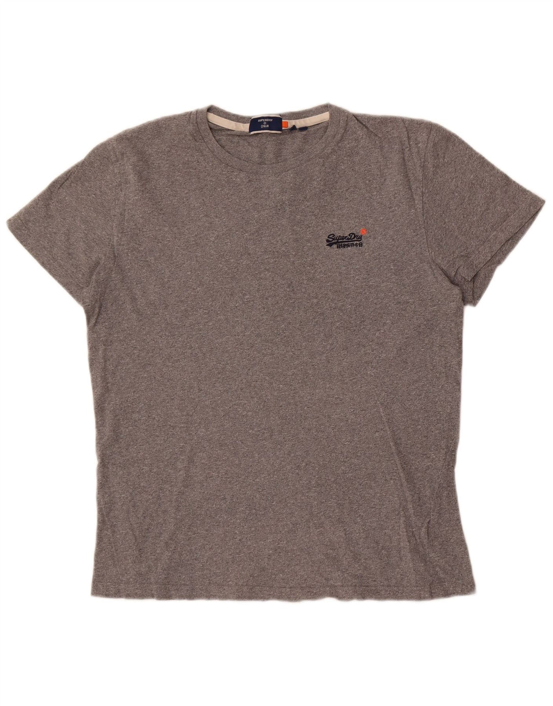 Superdry Homme T-Shirt Top Large Gris Moucheté Coton