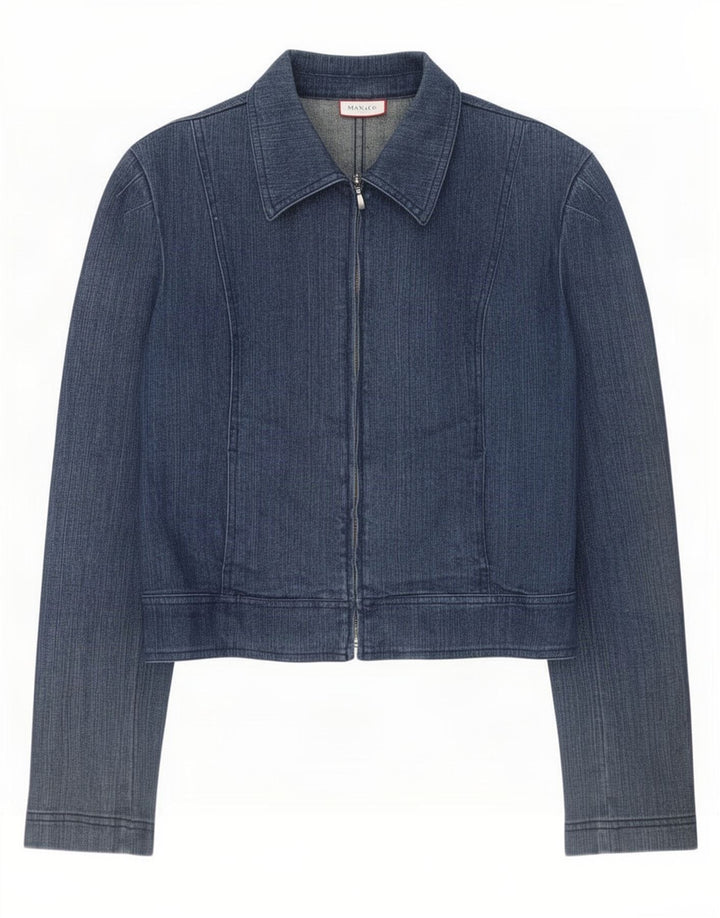 Max & Co. Veste en jean pour femme UK 10 Small Bleu Coton