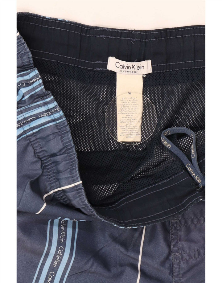 Calvin Klein Short de Bain Graphique Homme Rayé Bleu Marine Moyen