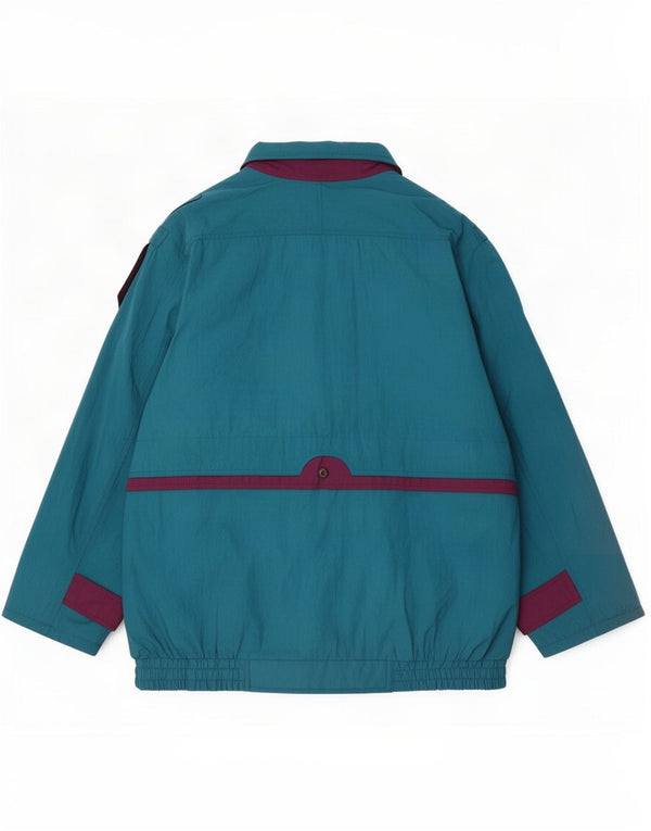 Vintage Veste coupe-vent surdimensionnée pour femme UK 18 XL Vert Colourblock
