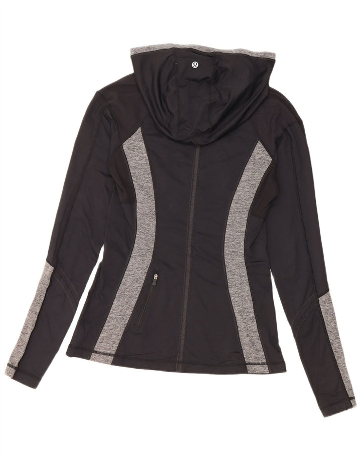 Lululemon Haut à capuche à manches longues pour femme US 8 Medium Noir Colorblock Nylon
