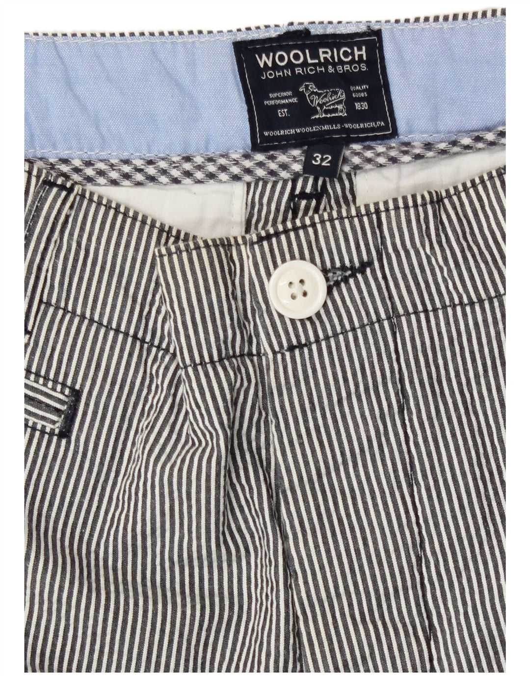 Woolrich Short décontracté pour homme W32 en coton à fines rayures gris moyen
