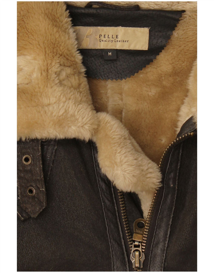 Bata Veste en cuir pour homme en peau de mouton UK 38 Cuir marron moyen