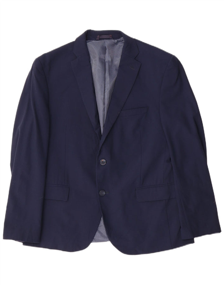 Marks & Spencer Veste blazer courte à 2 boutons pour homme UK 42 XL Bleu marine en laine