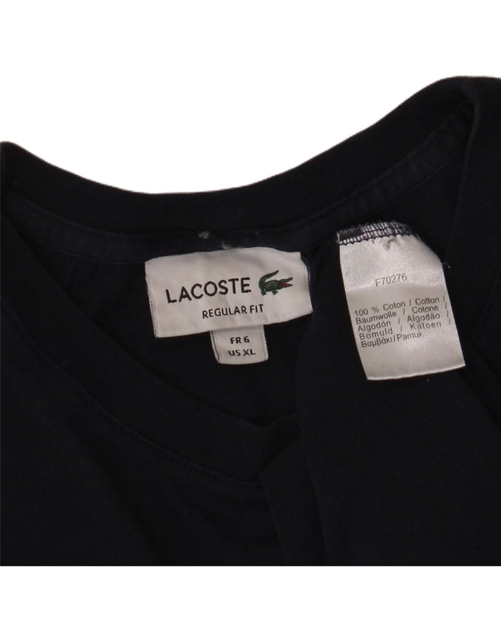 LACOSTE Homme Regular Fit T-Shirt Top Taille 6 XL Bleu Marine Coton