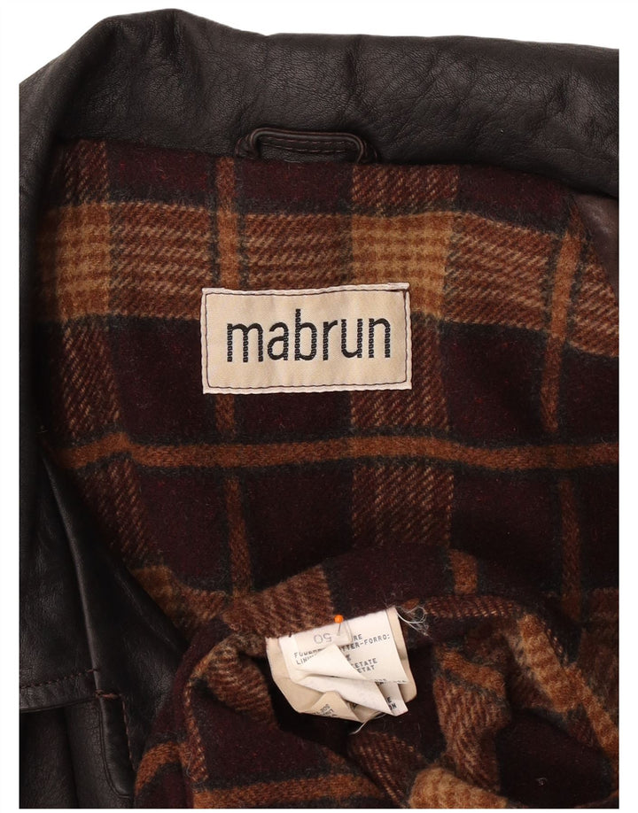 MABRUN Manteau en Cuir Oversize Femme IT 50 XL Cuir Marron