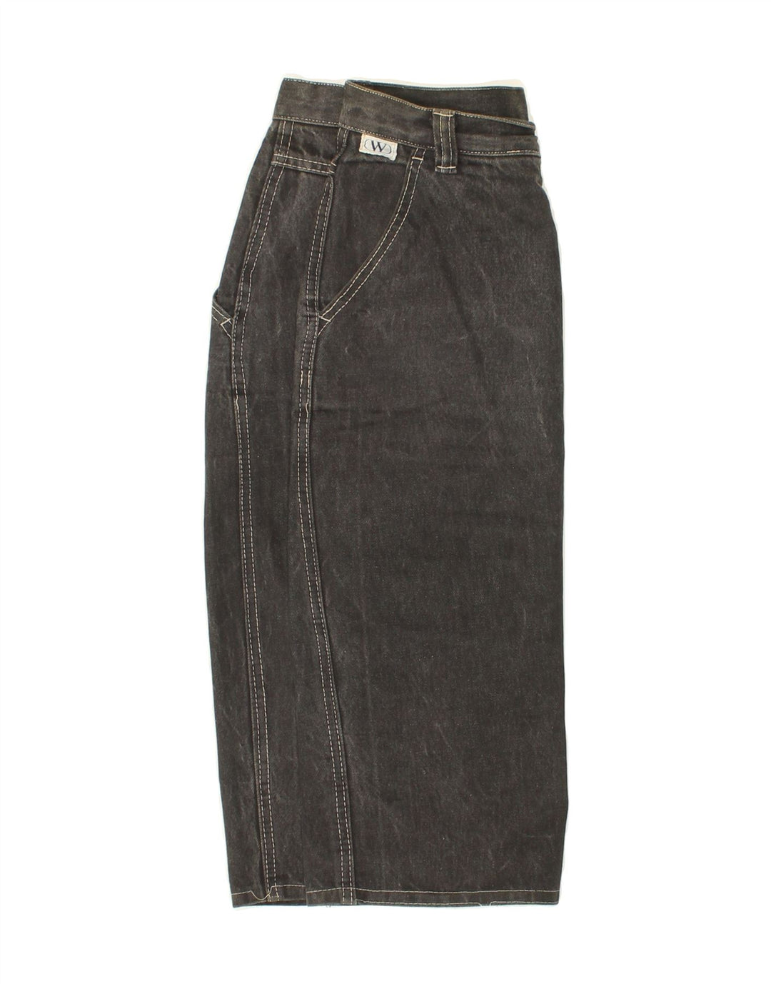 VINTAGE Womens Denim Skirt W30 Medium Grey Cotton Vintage Vintage and Second-Hand Vintage from Messina Hembry 