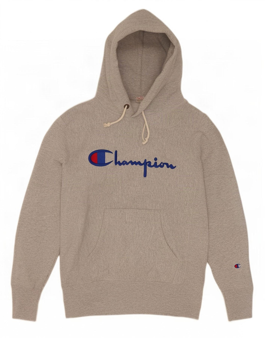 Champion Pull à Capuche Reverse Weave Graphic Homme Gris Moyen Coton