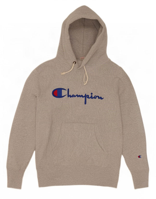 Champion Pull à Capuche Reverse Weave Graphic Homme Gris Moyen Coton