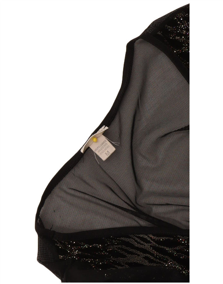 Yamamay Haut transparent à manches longues pour femme UK 42 Medium Noir Rayé