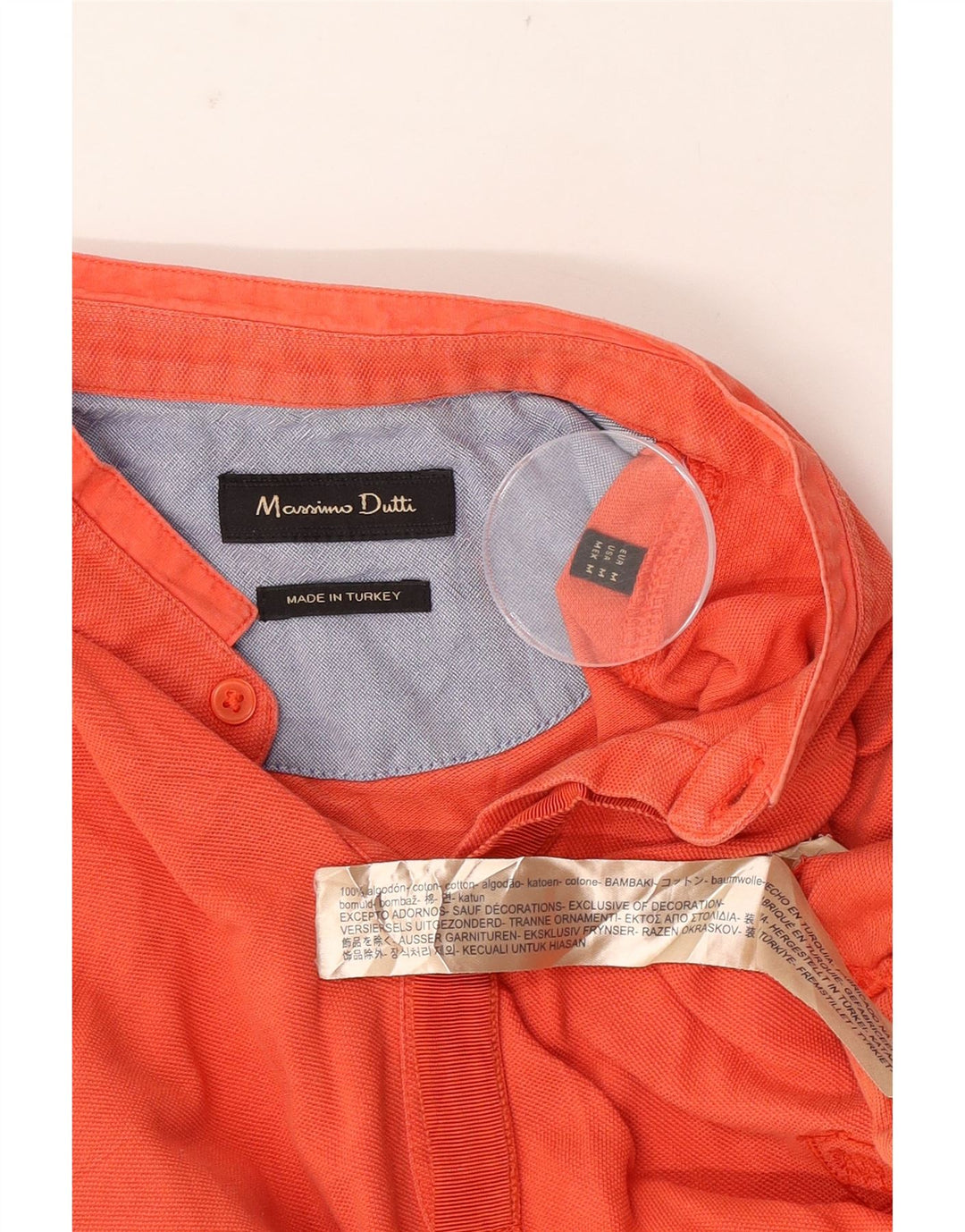 Massimo Dutti Polo Homme Orange Moyen Coton