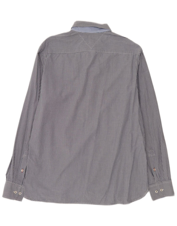 Tommy Hilfiger Chemise sur mesure pour homme Grand coton vichy bleu