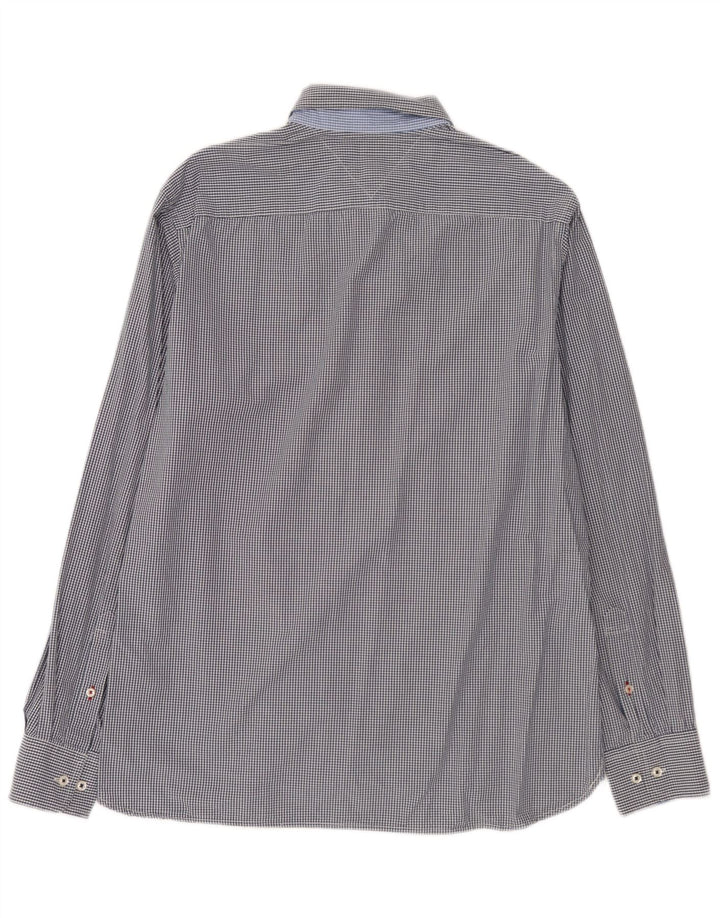 Tommy Hilfiger Chemise sur mesure pour homme Grand coton vichy bleu
