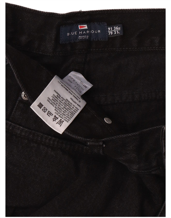 MARKS & SPENCER Jean Droit Bleu Harbor Homme W36 L31 Noir Classique