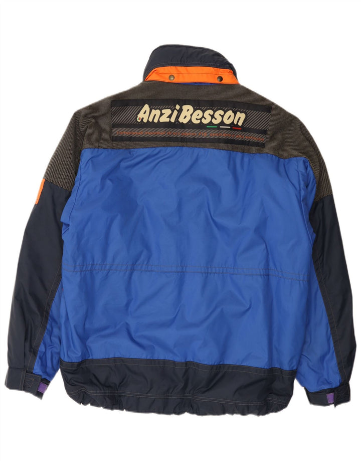 Anzi Besson Veste de ski à capuche graphique pour hommes IT 50 Large Blue Colourblock