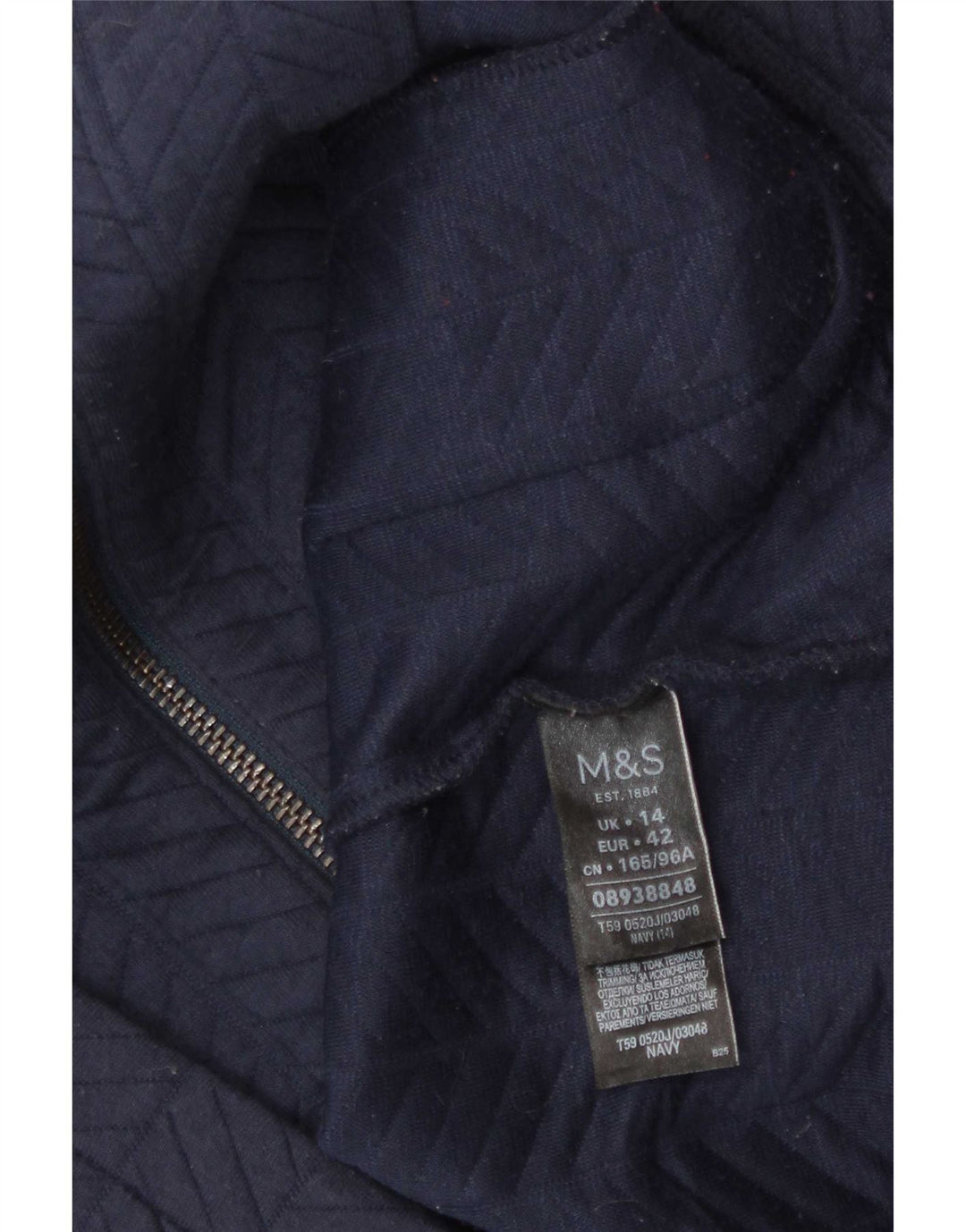 Marks & Spencer Veste Blazer Femme UK 14 Medium Bleu Marine Polyester