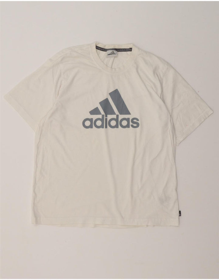 ADIDAS Mens Graphic T-Shirt Top Large White Cotton