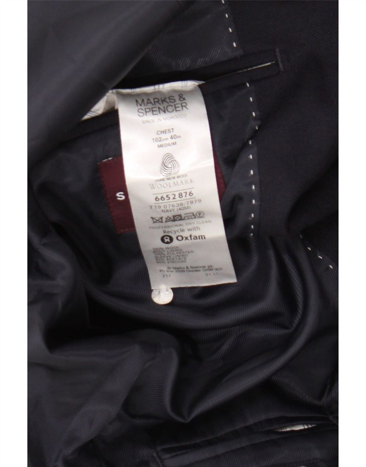 Marks & Spencer Veste blazer à 2 boutons pour homme UK 40 en laine bleu marine moyen
