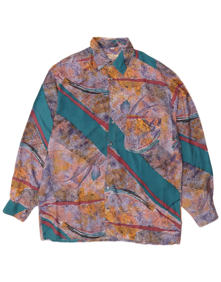 Angelo Litrico Chemise à motif abstrait pour homme Taille 41/42 Large Multicolore