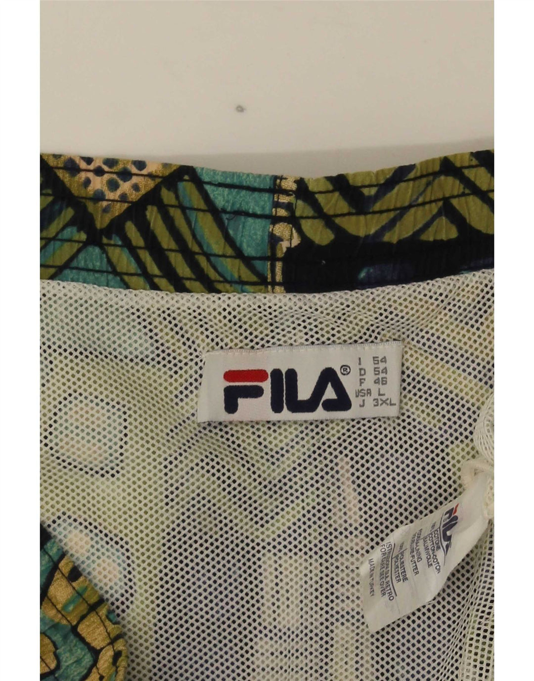 Fila Short de Bain Homme Large Coton Géométrique Multicolore