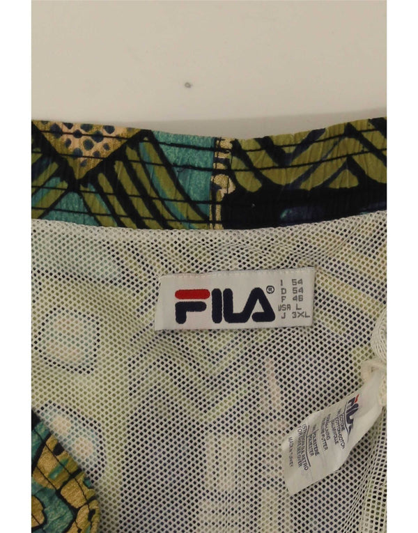 Fila Short de Bain Homme Large Coton Géométrique Multicolore